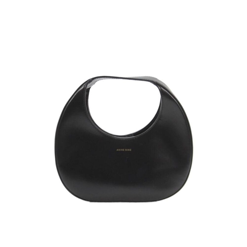 Anine Bing Womens Vegan Leather Top Handle Handbag Black